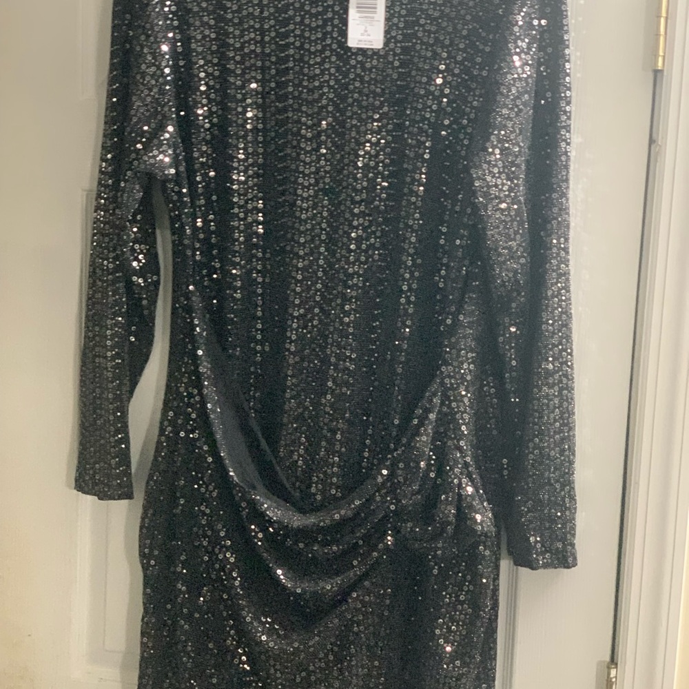 Torrid Black Sequin Long Sleeve Dress